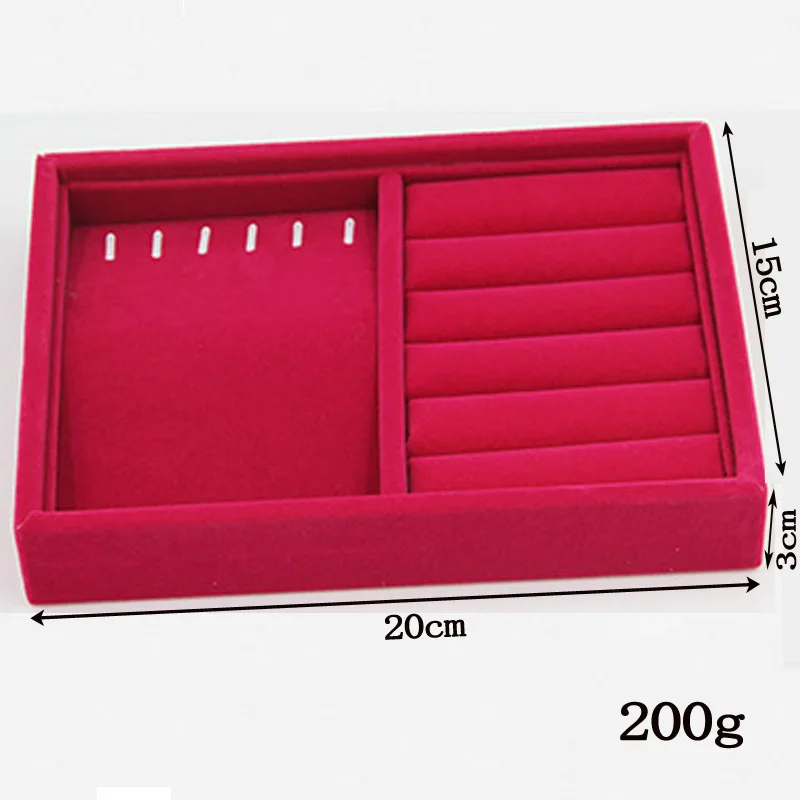 Organizer Soft RoseRed Velvet Handmade DIY Jewelry Box 9 Options Drawer Storage Jewellery Earring Necklace Pendant Bracelet Tray
