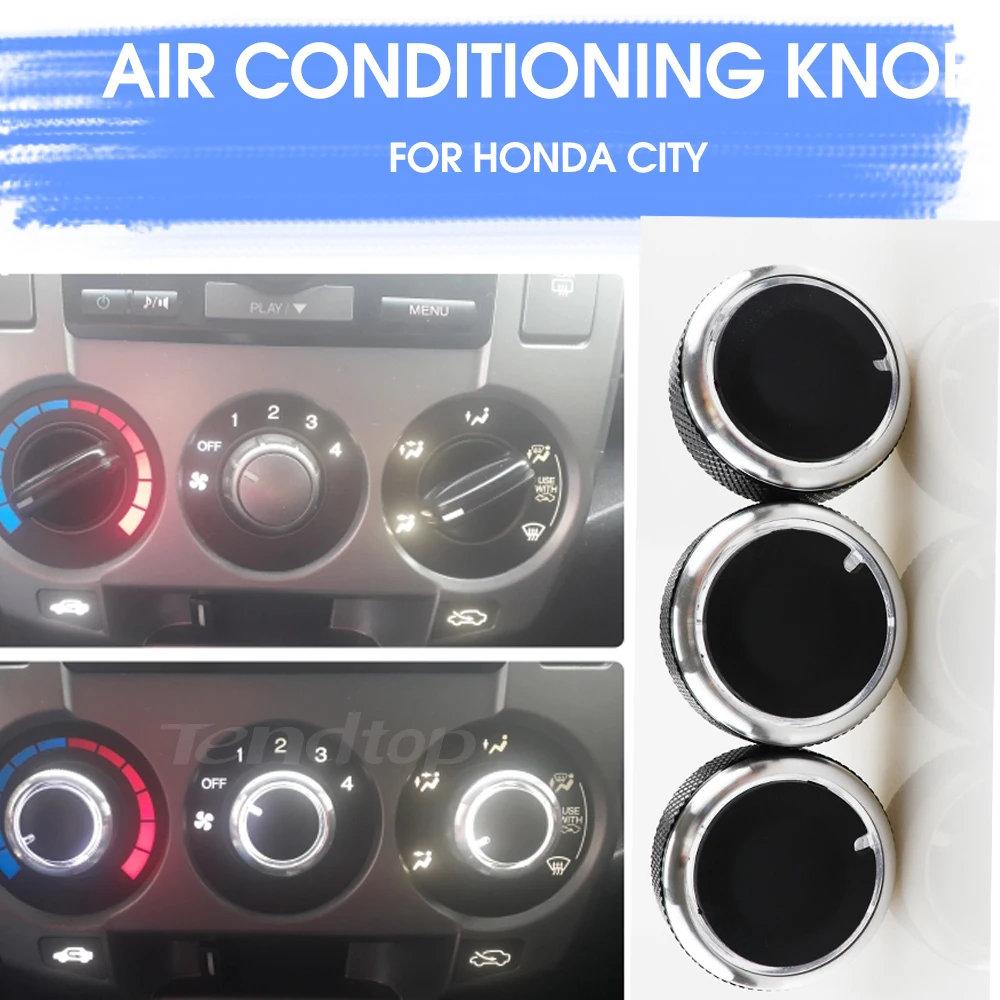 Auto Accessories 3 PCS /LOT For Honda CITY FIT AC Heater Air Conditioner Climate Control Panel Switch Knobs Buttons