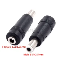 DC Power Adapter Connector Plug DC Conversion Head Jack Male 5.5*2.5mm Turn Socket Female 3.5*1.3mm