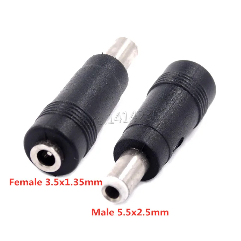 Złącze adaptera zasilania prądem stałym końcówka do konwersji DC Jack męski 5.5*2.5mm gniazdo obrotowe żeńskie 3.5*1.3mm