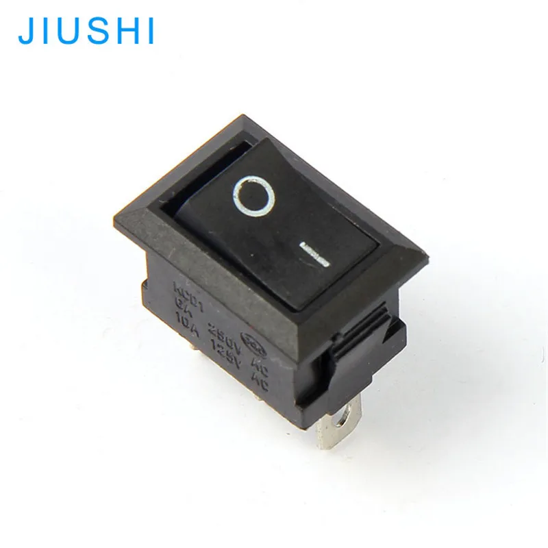 

100pcs KCD1-102 two ways rocker switch on off 3pins SPDT red black cover made in zhejiang province