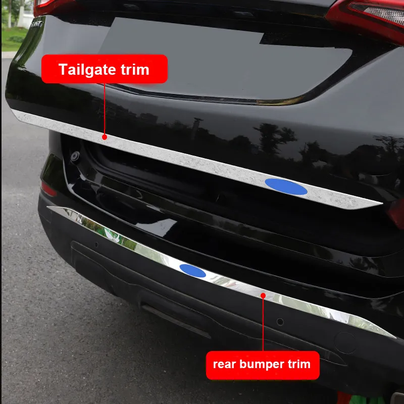 Tailgate Trim Rear Bumper Trim Exterior Parts Trunk Garnish Mouldings Strip Car Accessories For Chevrolet Equinox 2017 2019 2021