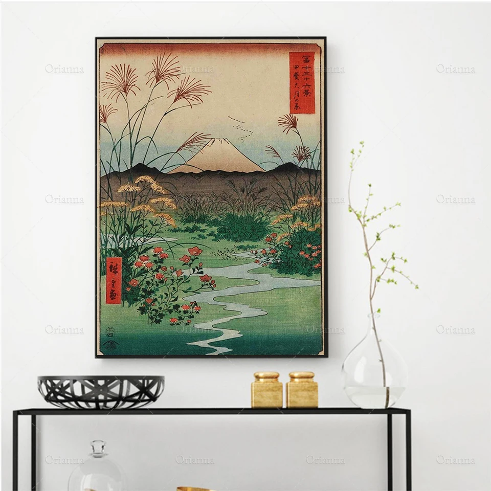 

Utagawa Hiroshige, The Otsuki Plain in Kai Province, Vintage Print, Japanese Art Print Wall Art Poster PrintModern Home Decor