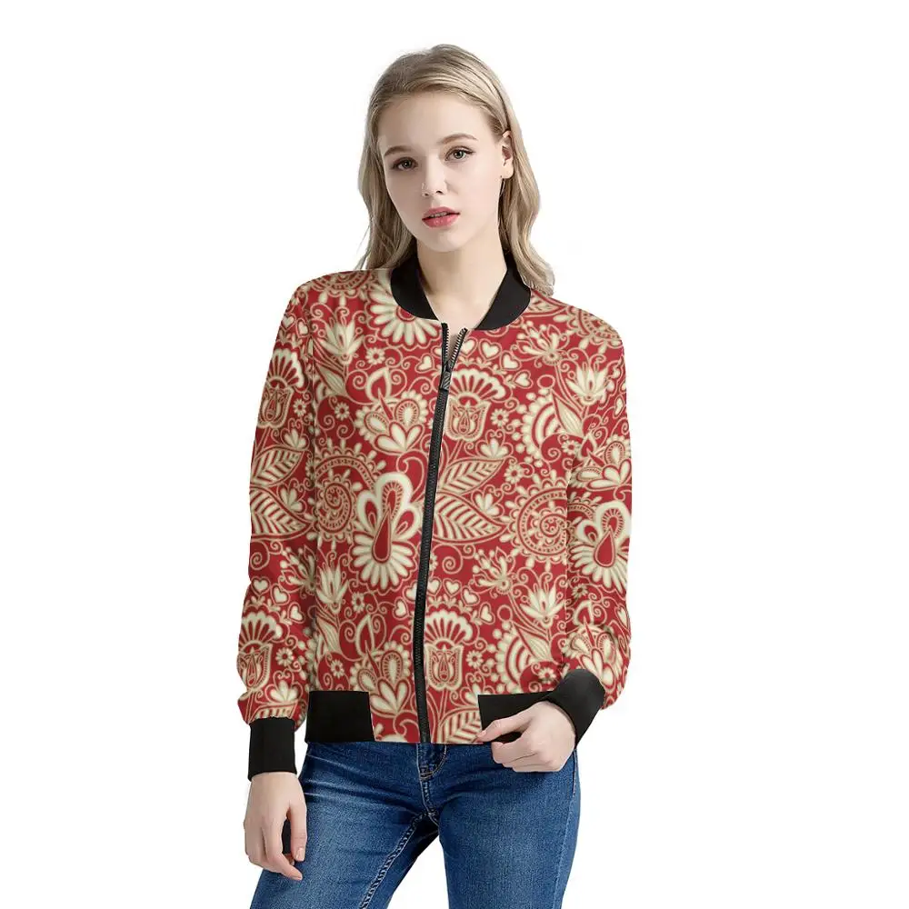 Dropshipping Tropical Women Vintage Jackets Coat Polynesian Tribal style custom long-sleeved casual coat outer wear windproof