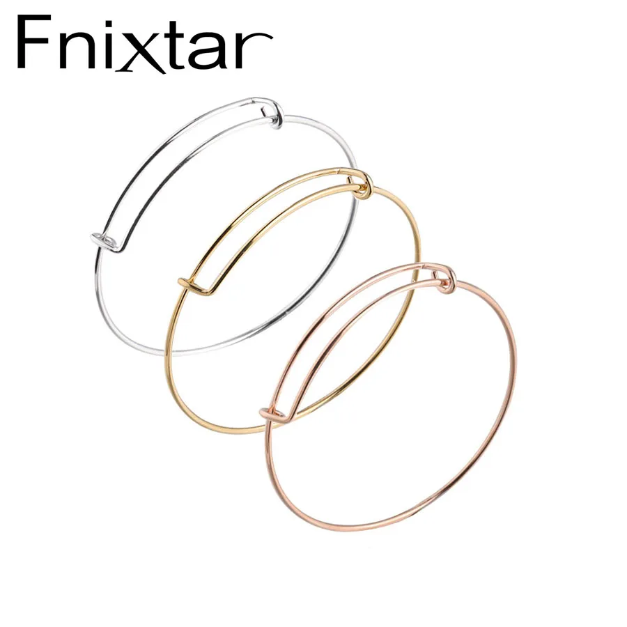 Fnixar 1.6mm Thickness Expandable Bangle Bracelet DIY Charm Wire Adjustable Bangle For Women Gift  60mm 10 piece/lot