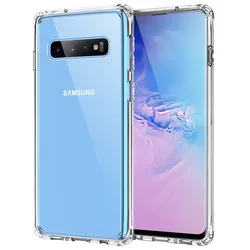 삼성 갤럭시 S10 /S10 플러스/S10 5G/S10E 용 에어 아머 투명 케이스, 충격 흡수 군사 등급 보호 PC + TPU 프레임