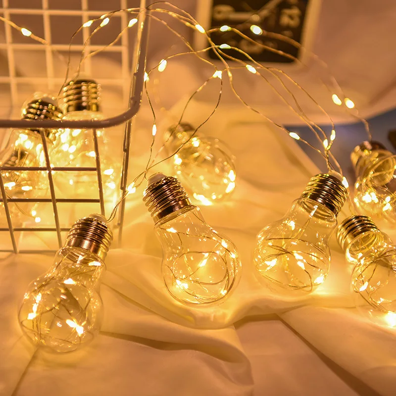 Solar Outdoor Garland Light Clear Festoon Globe Bulb Christmas Lights Patio Fairy String Street Garlands For New Year Decoration