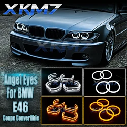 Angel Eyes For BMW E46 Coupe Convertible Cabrio Tuning Xenon Lens Headlight Cotton Halo LED DTM Rings Switchback Light Accessory