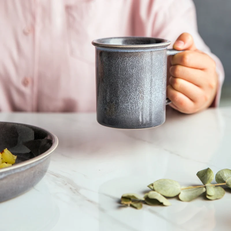 ANTOWALL-Simple Ceramic Bowl, Salad Dish, Risotto Bowl, Nordic Design, Milk Coffee Mug