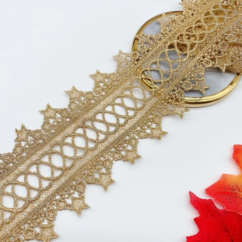 High Quality Golden Star Double Cotton Embroidered Lace Sewing Furnishing Garment Accessories DIY Handmade Craft Materials