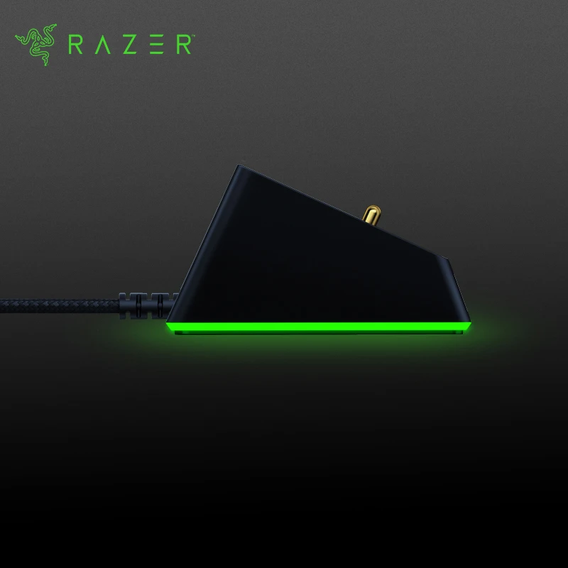 Razer мышь, зарядная док-станция Chroma: магнитная док-станция с функцией зарядки, хромированное освещение RGB-противоскользящая док-станция Gecko Feet