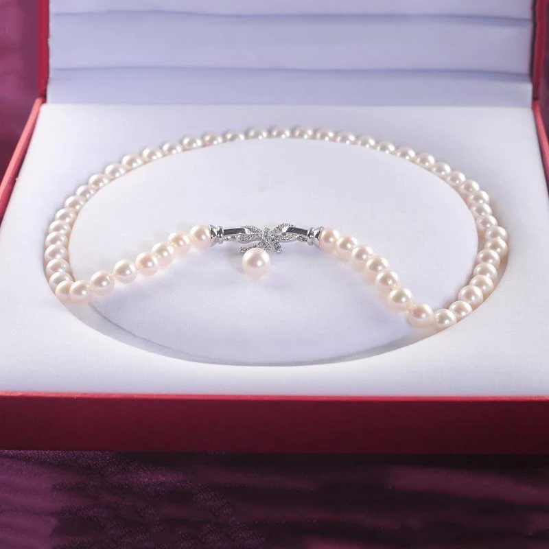 ZHRUKAN 2019 New White Pearl Necklace Jewelry 8-9mm Round Natural Freshwater Pearl Choker Necklaces For Women Gift