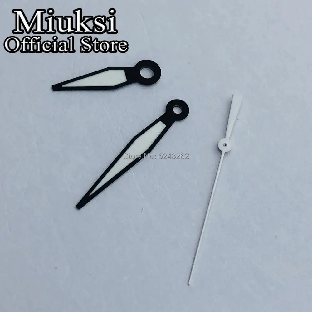 Miuksi black white watch hands luminous hands fit NH35 NH36 Miyota 8215 821A 8205 Mingzhu DG2813 3804 Seagull 1612 movement