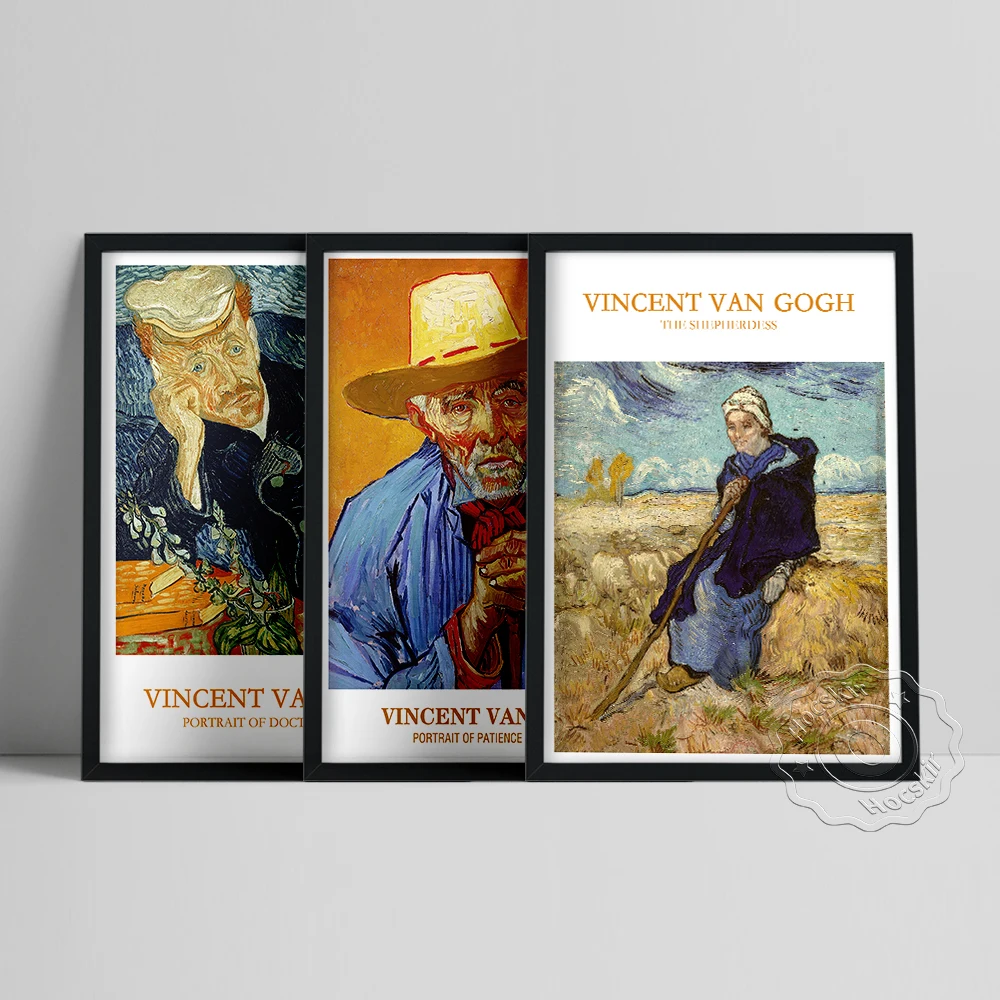 

Vincent Gogh Exhibition Poster, Portrait Of Patience Escalier Print, Shepherdess The After Millet Wall Art, Gogh Oil Painting