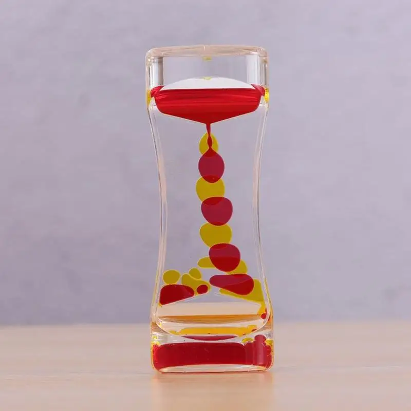 Liquid Timer visual sensory toy autism sedation special Liquid Oil Floating Visual Glass Timer Hourglasses needs Motion S3W2