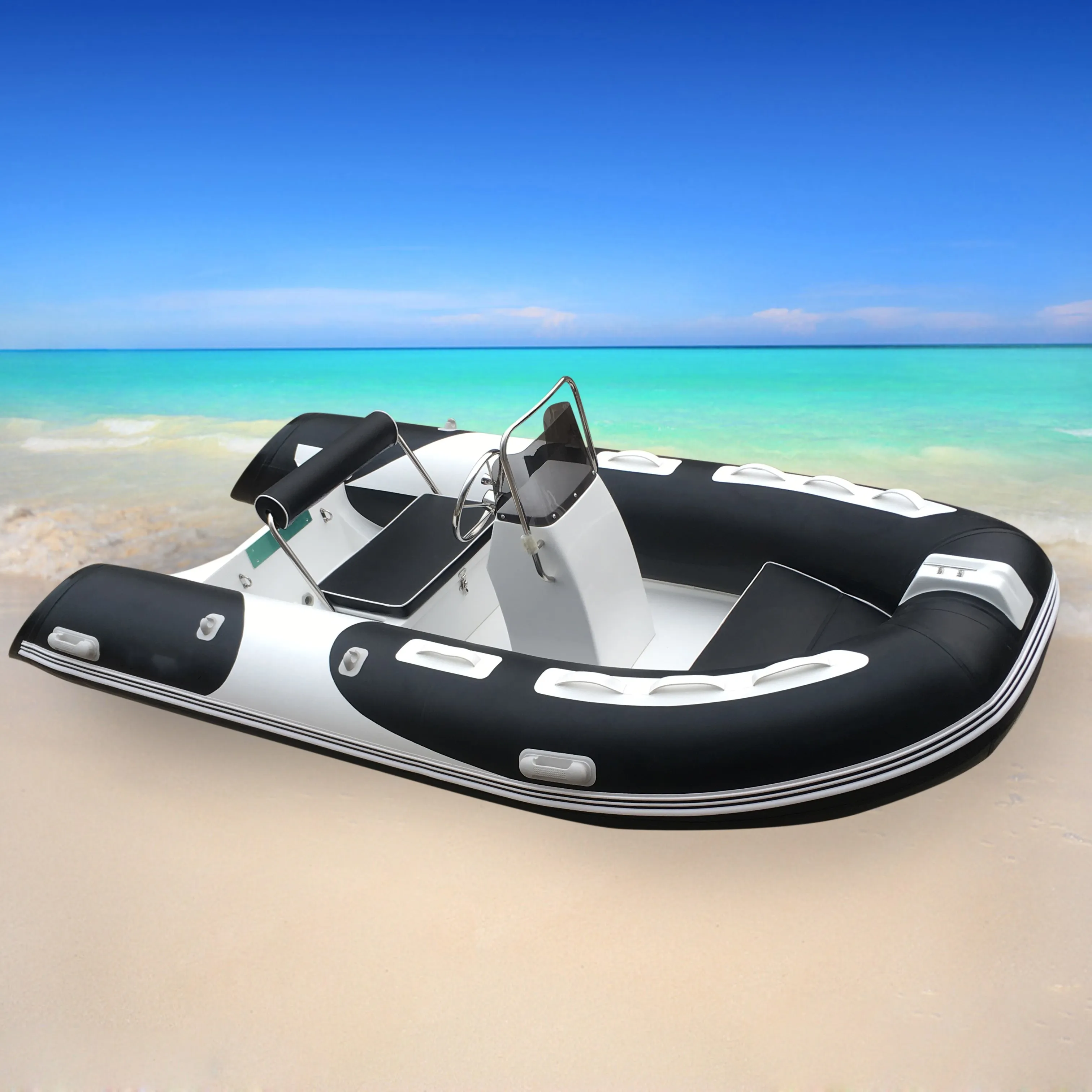 RIB360 5 People Rigid Fiberglass Inflatable Boat For Sale