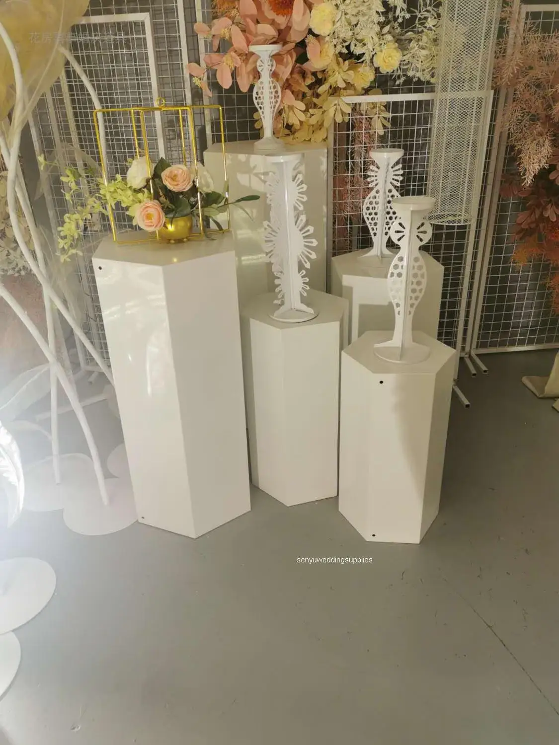 

New Products Modern Wedding Round cylinder plinth stand for Background back drop stage for Party senyu2408