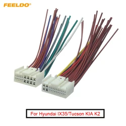 FEELDO 24pin+18pin Car Audio Radio ISO Power Cable Adapter For Hyundai IX35/Tucson KIA K2/K3/K5/Sportage R Power Wire Harness