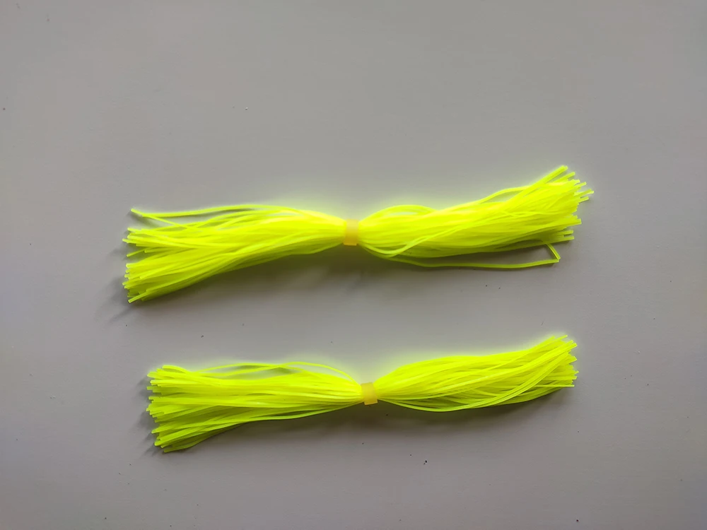 10 Bundles 50 Strands Silicone Skirts Fishing Accessories For Buzzbait SpinnerBait Jig Bass Lure Color Yellow