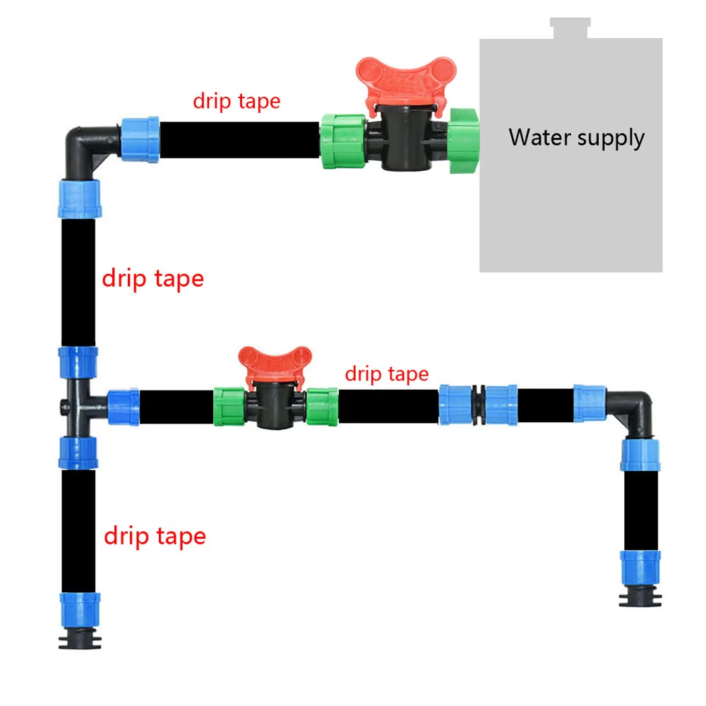 2pcs16mm Irrigation Drip Tape Connectors Farm Water Saving Irrigation System Hose Joint Garden Tap Water Coupler