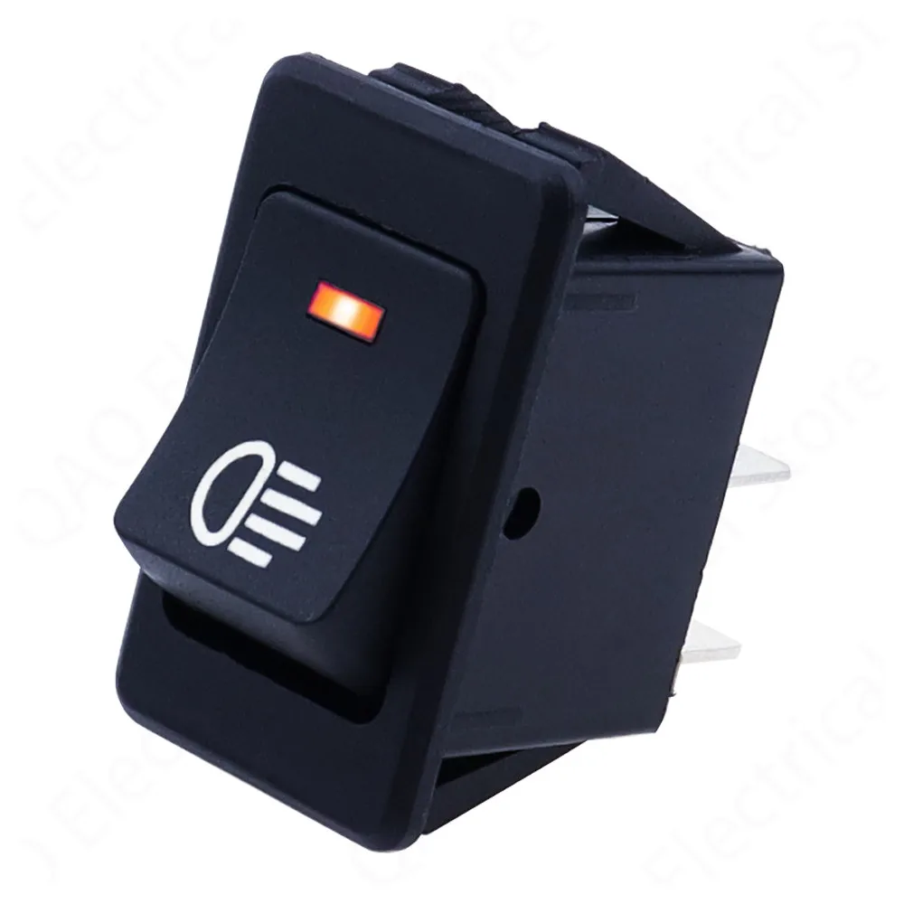 Universal Car Auto Fog Light Rocker Toggle Switch B35 DC 12V 35A 4Pins LED Dashboard LED Color Red Green Amber Blue White