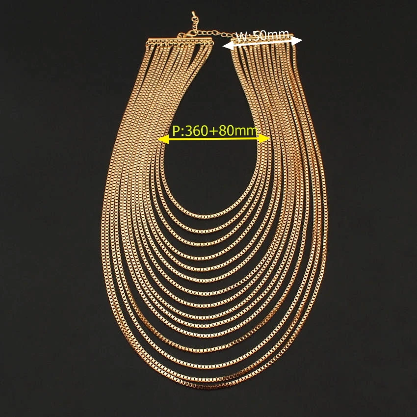 UKEN Female Multi Layers Gold Color Chain Necklaces Fashion Pendants Statement Necklaces Women Dress Accessories Collares