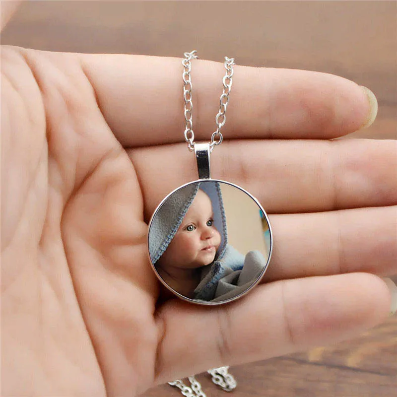 Personalized Photo Pendant Customized Necklace Photo for Your Baby Baby Mom and Dad Grandparents A Gift for Family Members