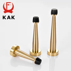 KAK Brass Door Stopper Bathroom Door Stop Heavy Duty Floor Wall Mount Bumper Non-magnetic Door Holder Catch Door Hardware