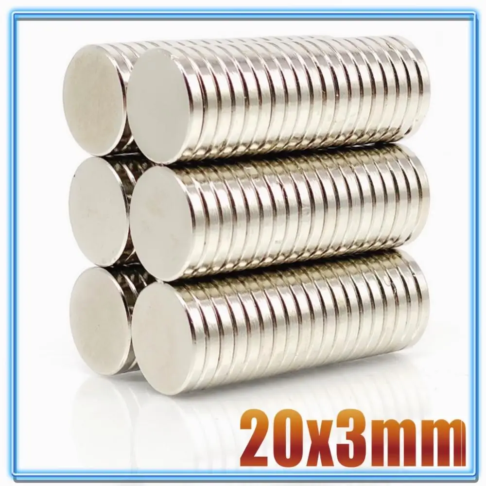 5 ~ 200Pcs N35 Ronde Magneet 20X1 20X2 20X3 20X4 20X5 Neodymium Magneet Permanente Ndfeb Super Sterke Krachtige Magneten 20*3 20*5