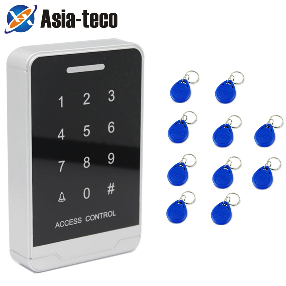 

Standalone Access Controller with 10pcs EM keychains 125Khz RFID Access Control Keypad digital touch panel Reader