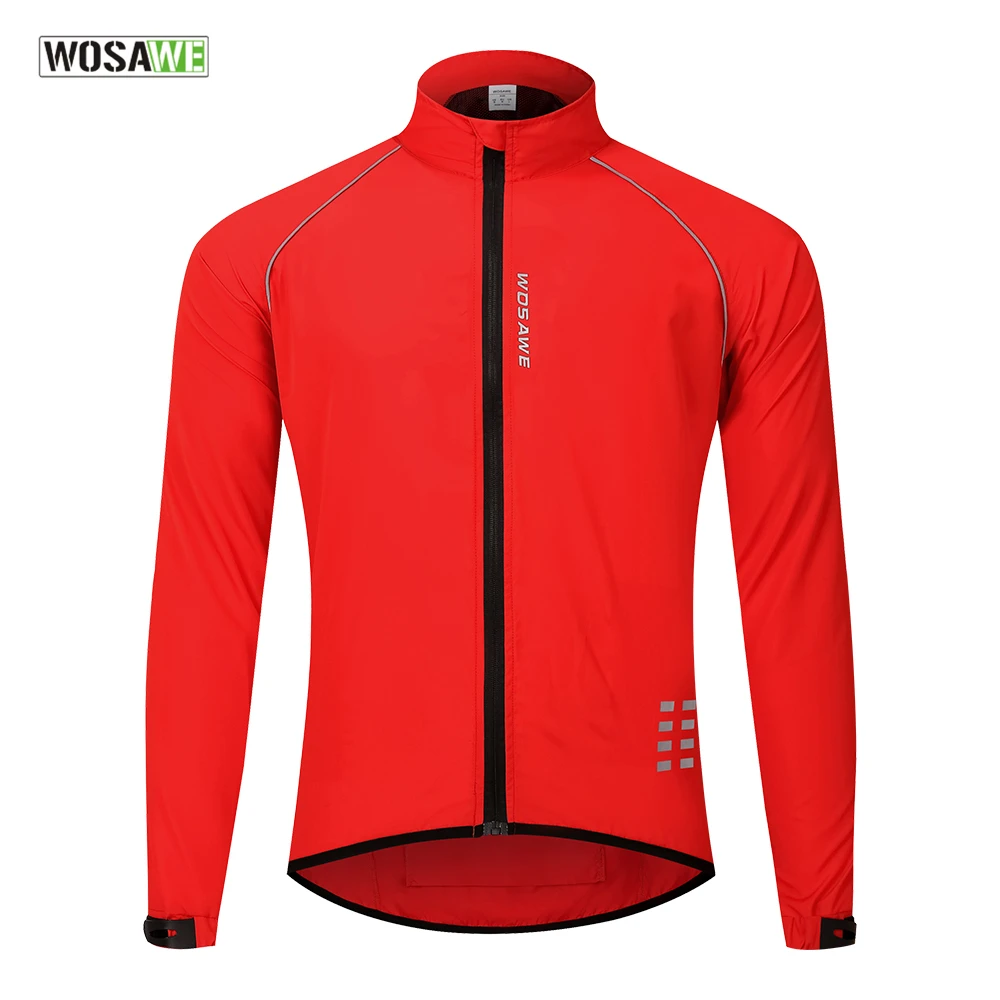 WOSAWE Ultralight Reflective Cycling Jackets Men Windproof Waterproof Road Mountain MTB Bike Bicycle Jacket Running Wind Jacket