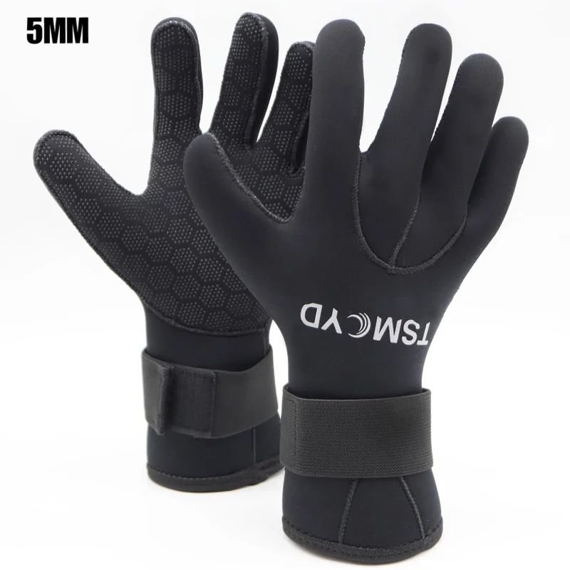 Uomo donna 5MM guanti in Neoprene resistente all'usura antiscivolo Scuba Dive fornisce inverno caldo Scuba pesca subacquea ora elastico polpo guanto