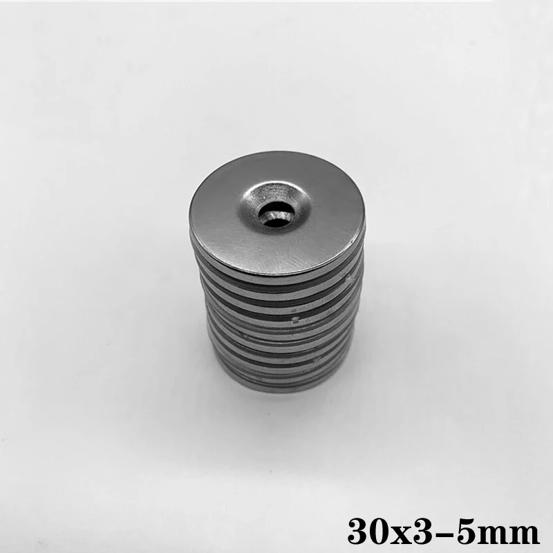 2~30PCS 30x3-5 Strong Rare Earth Neodymium Magnets 30*3 mm Hole 5mm 30x5 Countersunk Powerful Magnetic Magnet 30x3-5mm 30*3-5