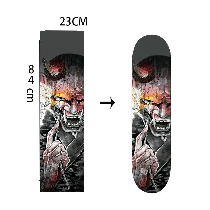 OS780 papier de verre pour Skateboard professionnel Double déformation imperméable et résistant à l'usure motif personnalisé autocollant Animation sable