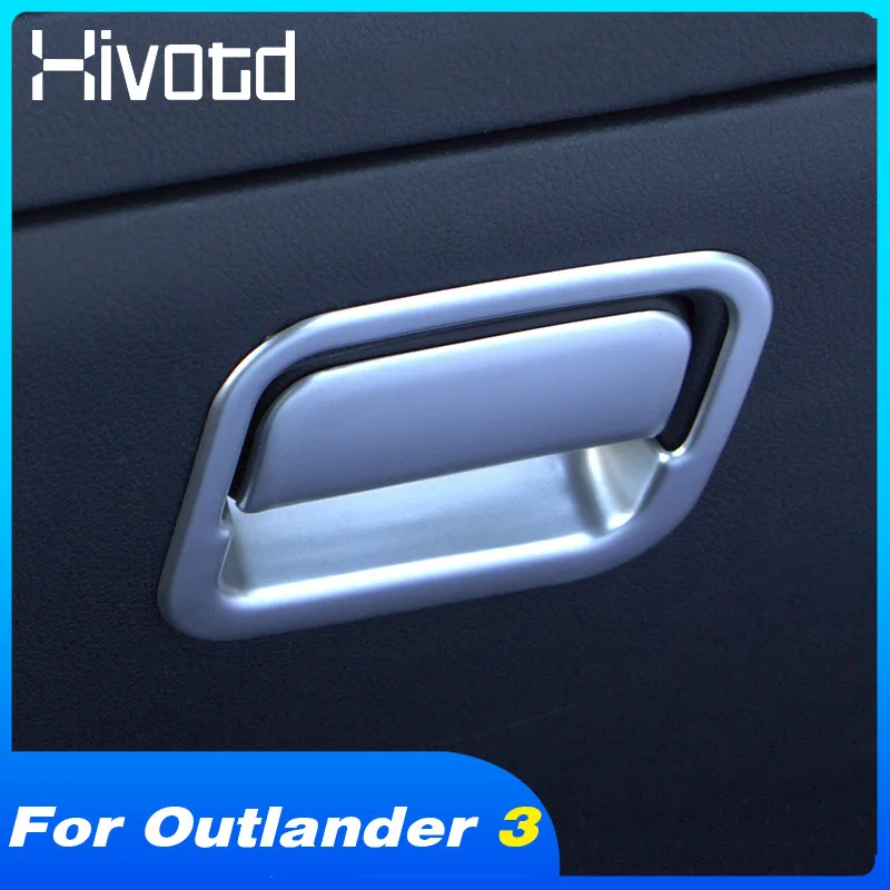 Hivotd Storage Box Handle Cover High Quality Interior Decoration Accessories Trim Styling For Mitsubishi Outlander 3 2016-2022