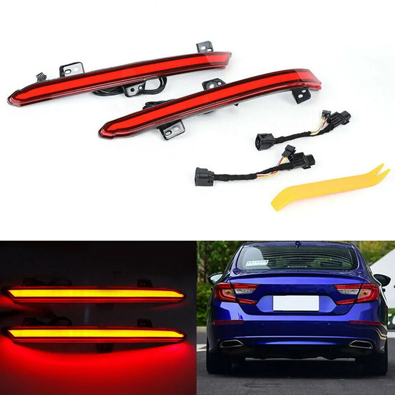 Led Reflector Light Rear Bumper lamp for Honda Accord 10 10th 2018 2019 Car Tail Light Brake Turn Signal Light Flow bar light