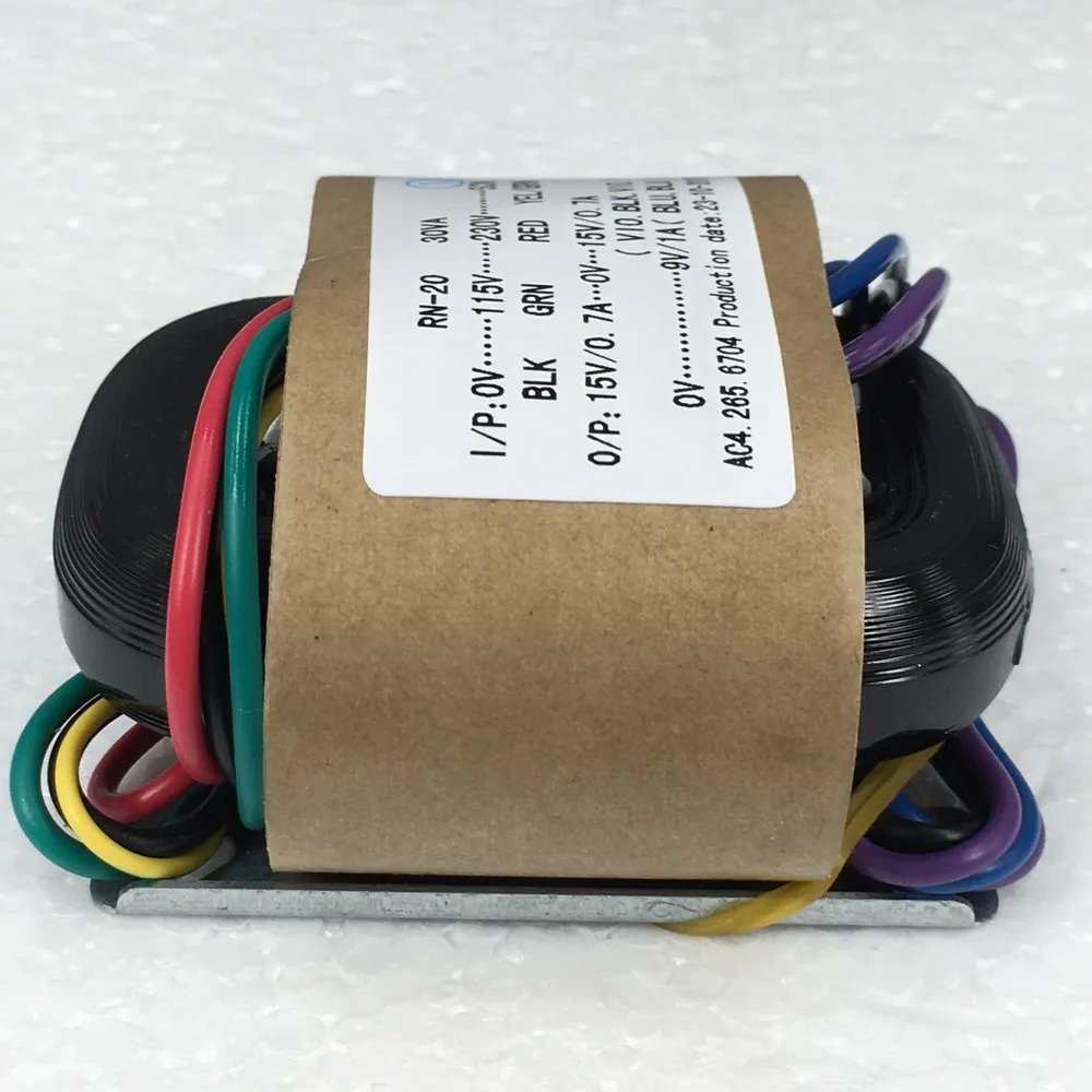 transformador de corrente R type power transformer 30W dual 15V + single 9V R cattle audio transformer copper wire 115V-230V