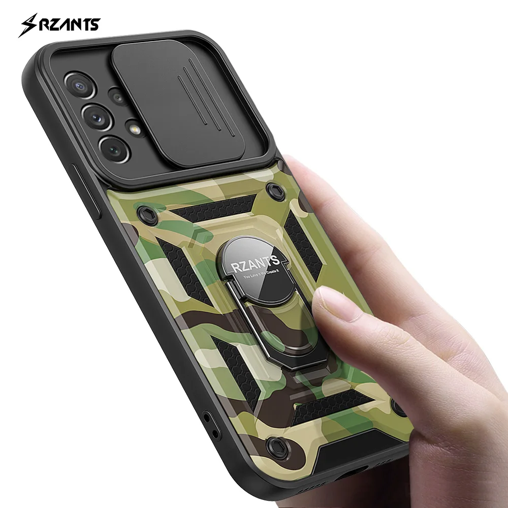 

Rzants For Samsung Galaxy A72 A52 A51 A71 A32 4G 5G Case [Jungle tank] Military Camouflage Ring Holder Lens Protection Casing