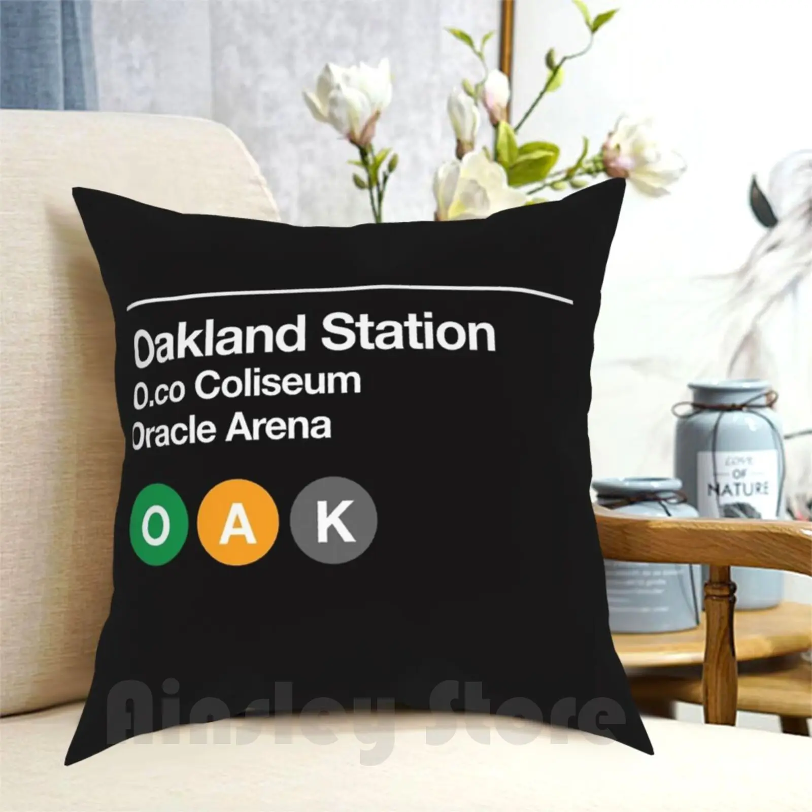 

Oakland Pro Sports Sign Pillow Case Printed Home Soft DIY Pillow Cover Oakland California Raiders Sports Venues