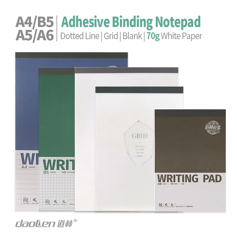 2PCS Wrap Back Glue Binding A4 A5 A6 B5 Soft Cover Journal 70G White Inner Paper With Dotted Line Grid Blank Page