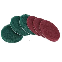 6PCS 2 Inch(50mm) Round Hook&Loop Industrial Scouring Pads Heavy Duty 240#/400#/ Nylon Polishing Pad for Kitchen Cleaning