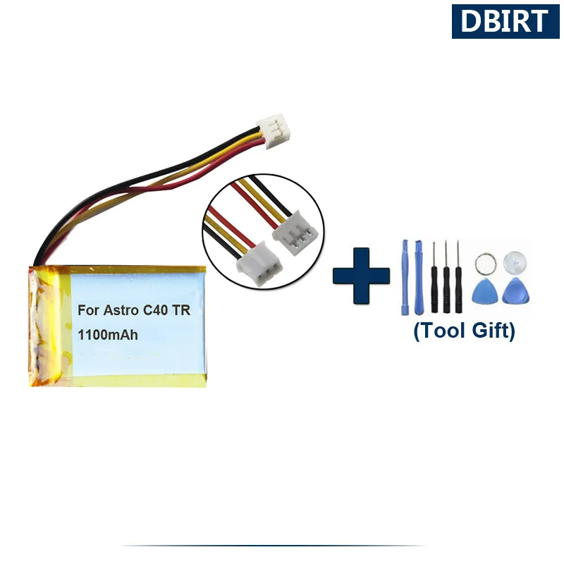 도구 선물 + 1100mAh 3 와이어 플러그 배터리 Garmin Astro C40 TR 게임 컨트롤러 Accumulator AKKU