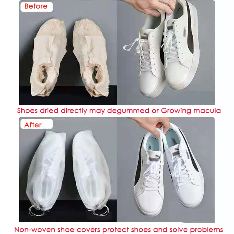 10Pcs/Set Shoe Dust Covers Non-Woven Dustproof Drawstring Clear Storage Bag Travel Pouch Shoe Bags Drying shoes Protect