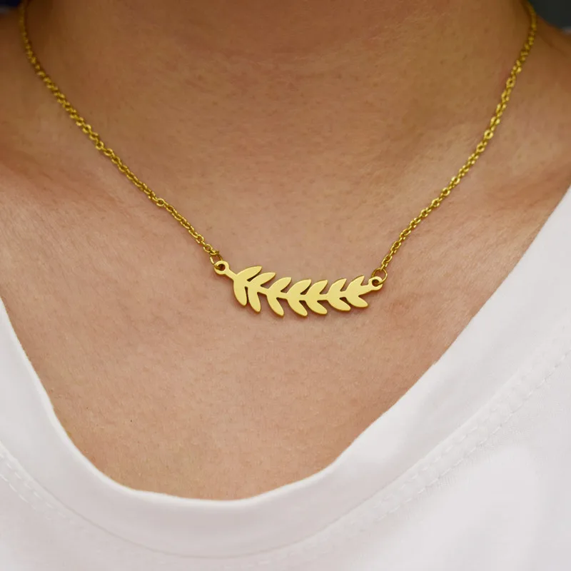 

European and American new sale simple fashion leaf necklace female Korean leaf branches clavicle chain