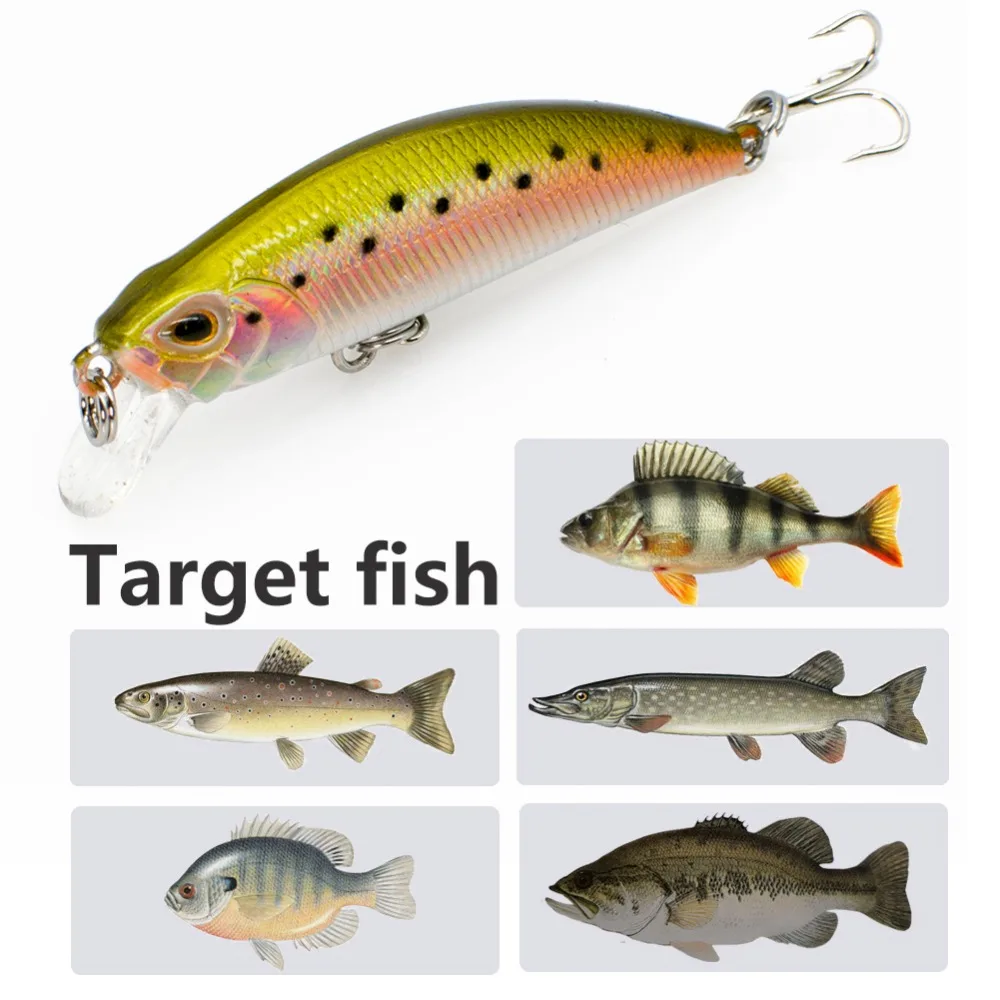 

Minnow Sinking Wobbler Fishing Lure, Hard Artificial Crankbait, Jerk Pesca Tackle, Fishig Carp Bait, 5cm, 5G, 1Pc