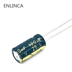 20pcs/lot T01 25V 100UF Low ESR/Impedance High Frequency Aluminum Electrolytic Capacitor Size 6*12 100UF25V 20%