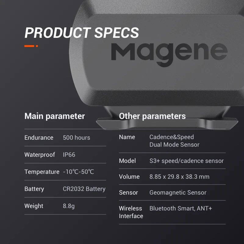 Magene New Model S3+ Cadence Sensor Speedometer Bicycle ANT+ Bluetooth 4.0 for Strava garmin bryton iGPSPORT bike Computer