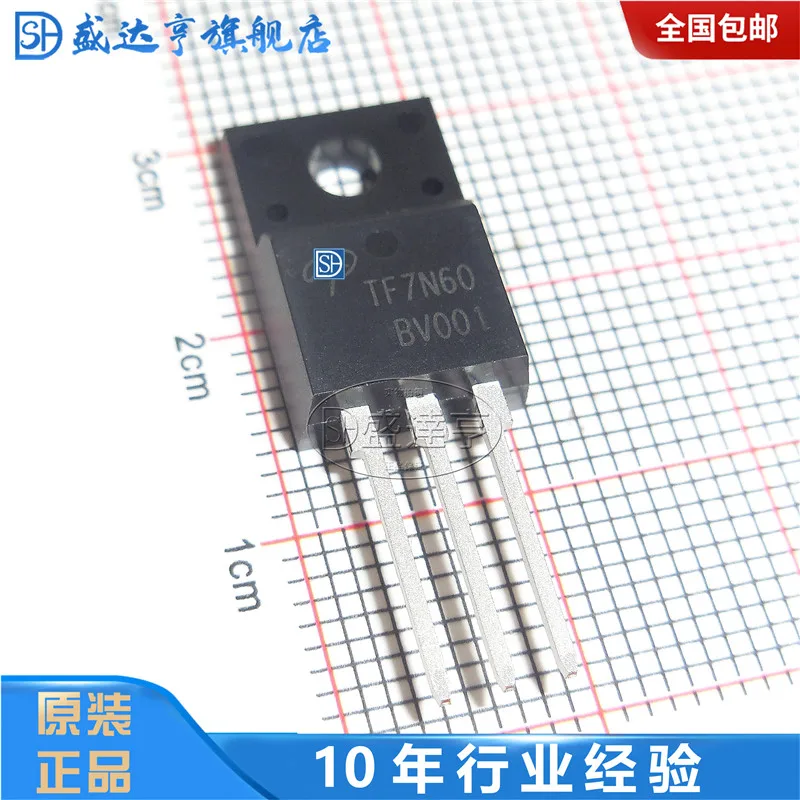 Imagem -02 - Dip Mosfet Transistor Novo Original em Estoque 10 Peças Lote Aotf7n60 Tf7n60 7a 600v To220