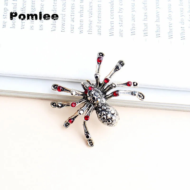 Pomlee-Broches De insectos De araña para mujer, Broches De diamantes De imitación brillantes, Broches De moda, Broches De bisutería para mujer, bisutería De lujo