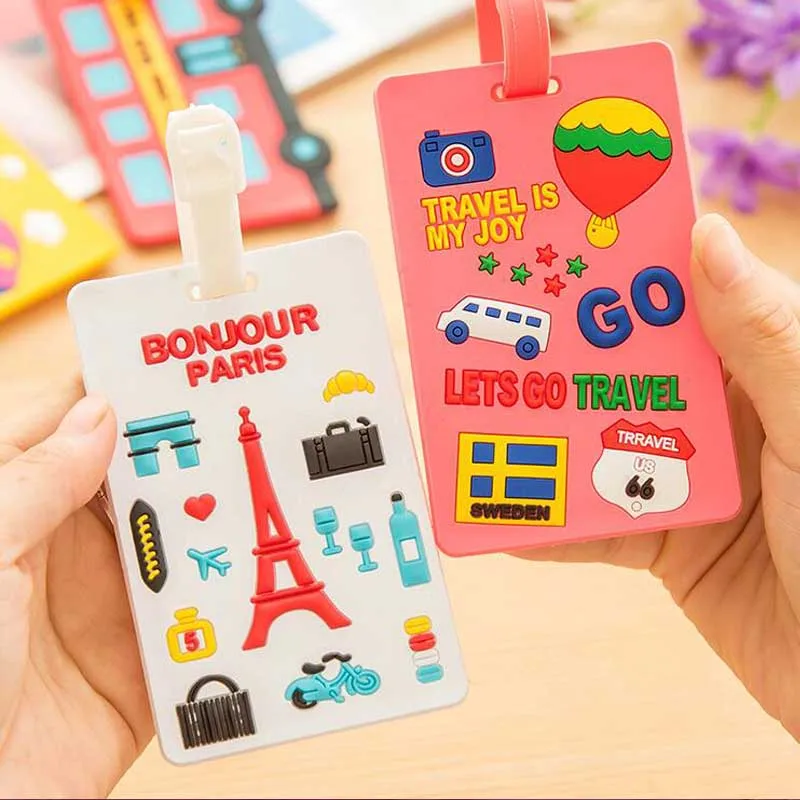 Outdoor Travel Luggage Tag Case for Suitcase Bags Baggage Silicon Name ID Labels Address Holder Baggage Boarding Tag Label Case